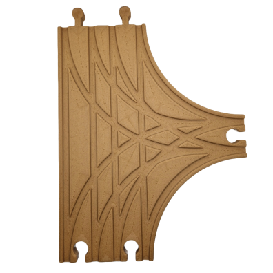 Rozjazd kolejowy Typ T dwutorowy 22cm dla drewnianej kolejki