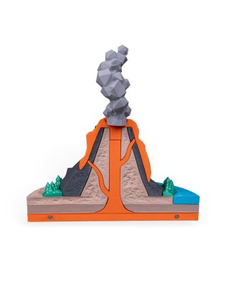 Wulkan w Przekroju - Edukacyjny Model 3D (Rozkładany)