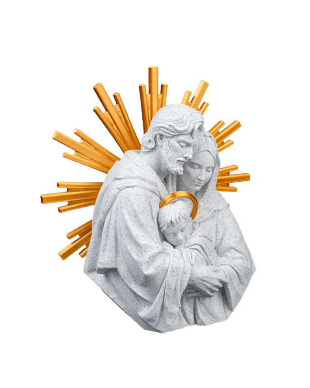 Popiersie Święta Rodzina z Aureolą - Figurka lub Dekoracja Ścienna (4)