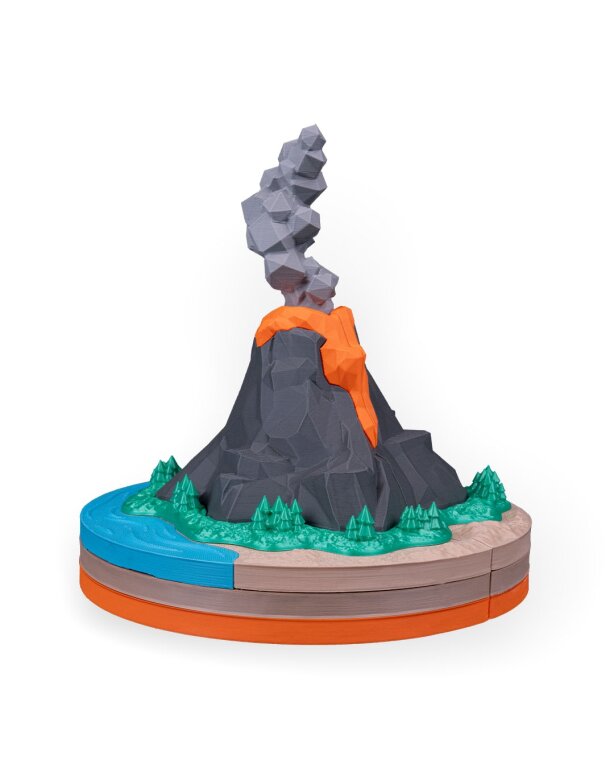 Wulkan w Przekroju - Edukacyjny Model 3D (Rozkładany) (2)