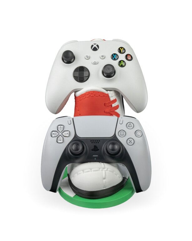 Stojak na 2 Kontrolery - Korki Piłkarskie Xbox PlayStation Kolorystyka Biało Czerwona Polska (2)