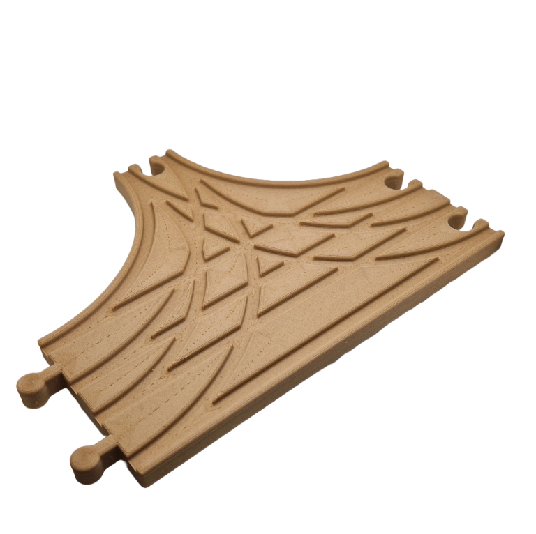 Rozjazd kolejowy Typ T dwutorowy 22cm dla drewnianej kolejki (5)