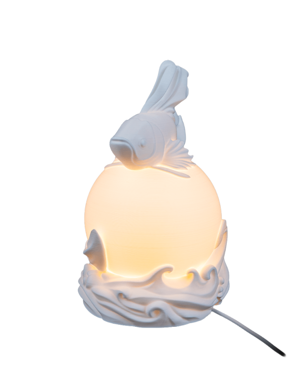Lampka Nocna na Stolik Ryba Bojownik z Kulą Światła LED Mała 16cm (3)