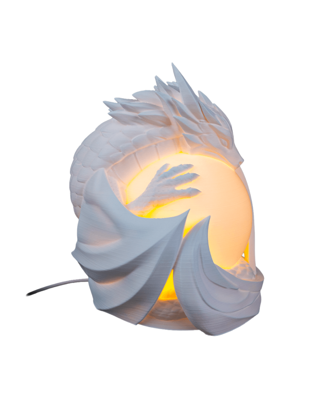 Lampka Nocna ze Smokiem Strzegącym Kuli LED Duża 19cm (4)