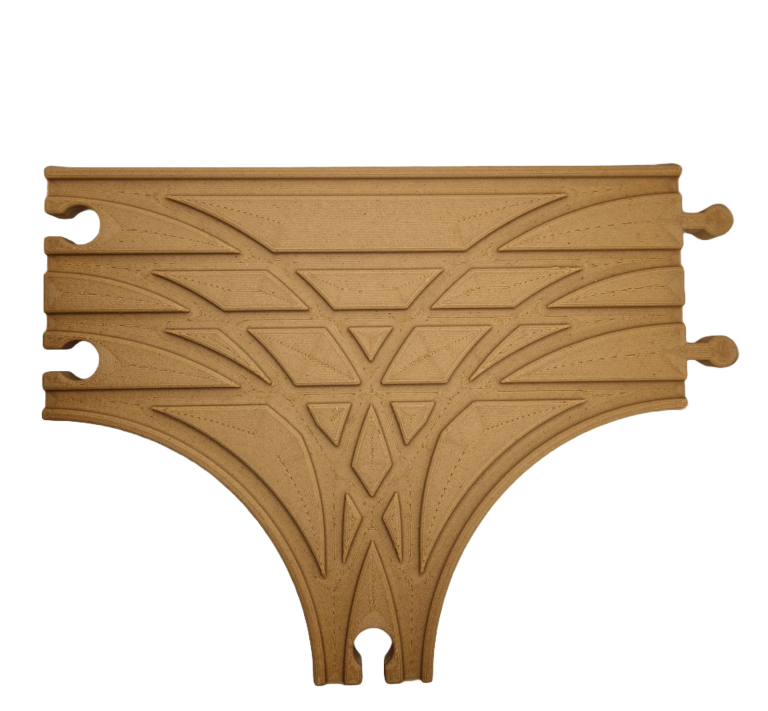 Rozjazd kolejowy Typ T dwutorowy 22cm dla drewnianej kolejki (3)