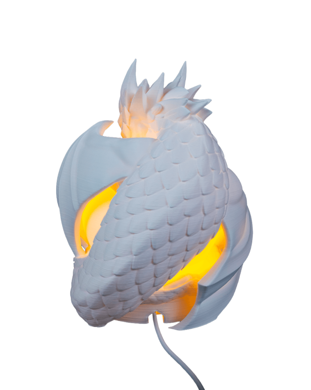 Lampka Nocna ze Smokiem Strzegącym Kuli LED Duża 19cm (5)
