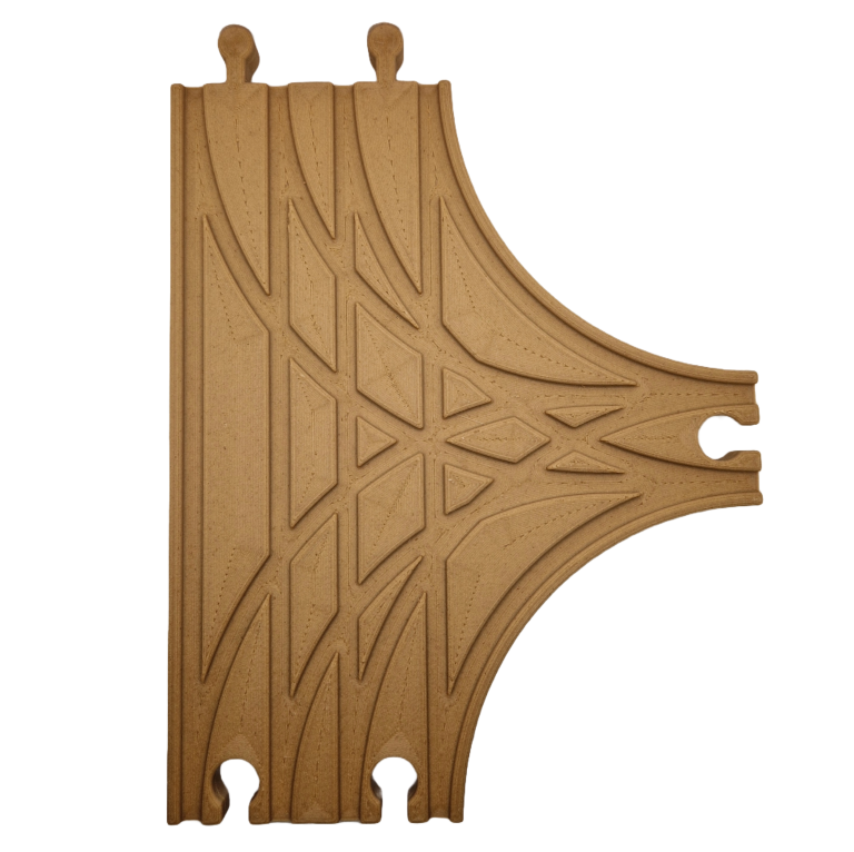Rozjazd kolejowy Typ T dwutorowy 22cm dla drewnianej kolejki (2)