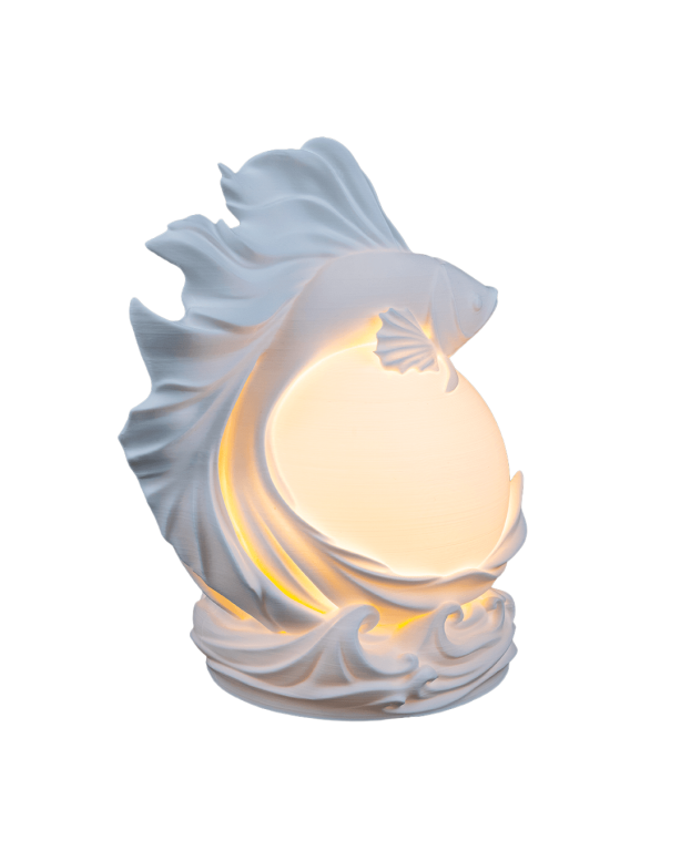 Lampka Nocna na Stolik Ryba Bojownik z Kulą Światła LED Mała 16cm (4)