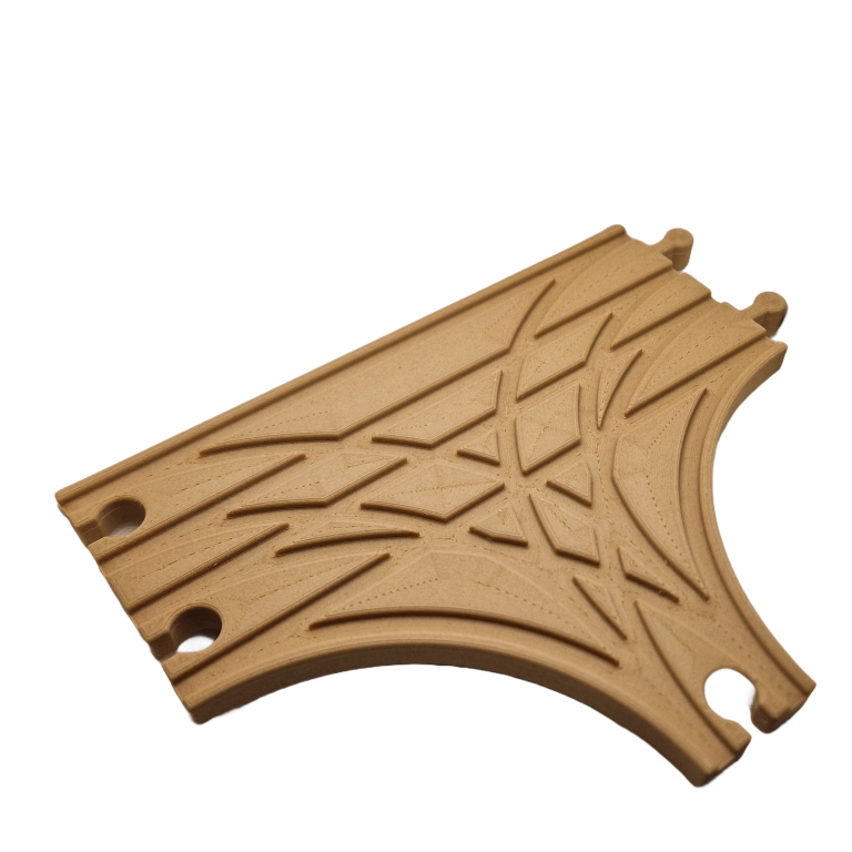 Rozjazd kolejowy Typ T dwutorowy 22cm dla drewnianej kolejki (4)