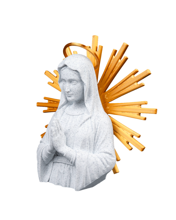 Popiersie Matki Bożej z Aureolą - Figurka lub Dekoracja Ścienna (4)